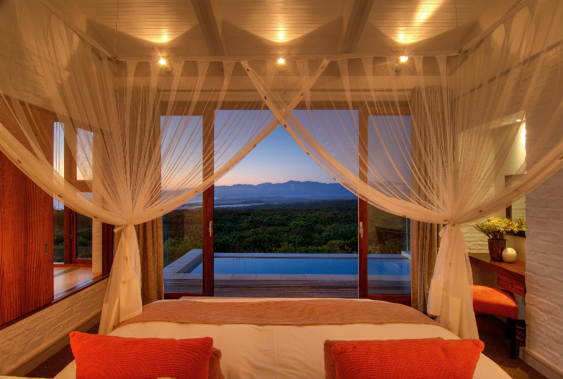view from the forest lodge luxury suite bedroom